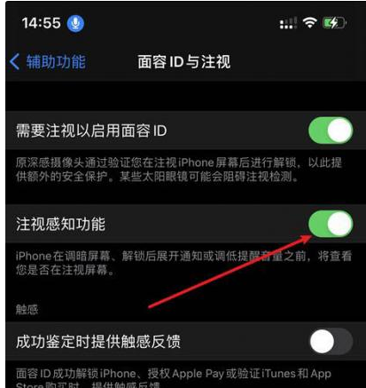 濮阳苹果14维修网点分享iPhone14注视感知功能有什么用 